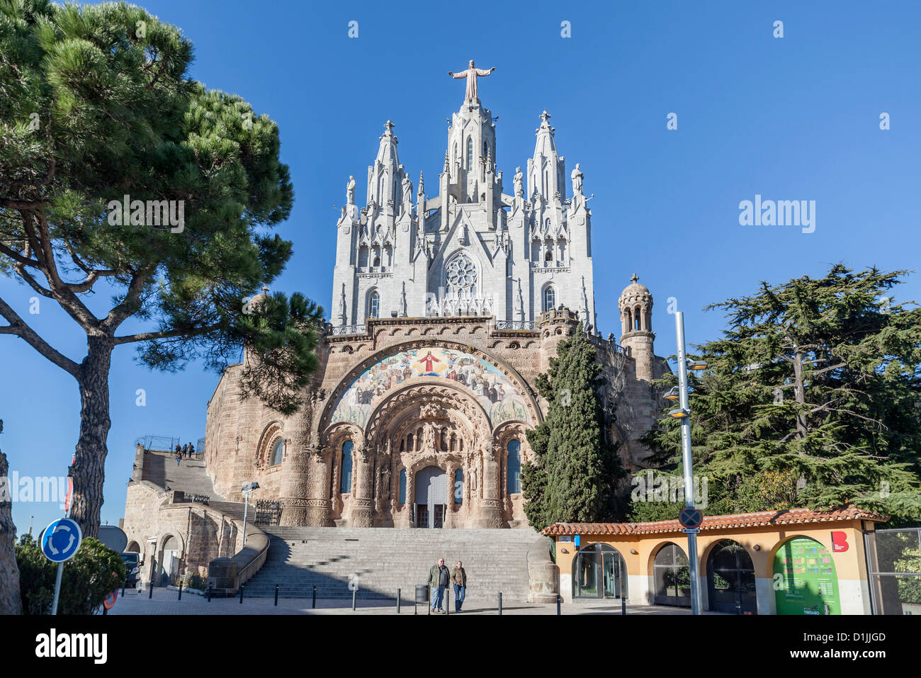 Temple expiatori del sagrat cor located in tibidabo,Barcelona Stock Photo