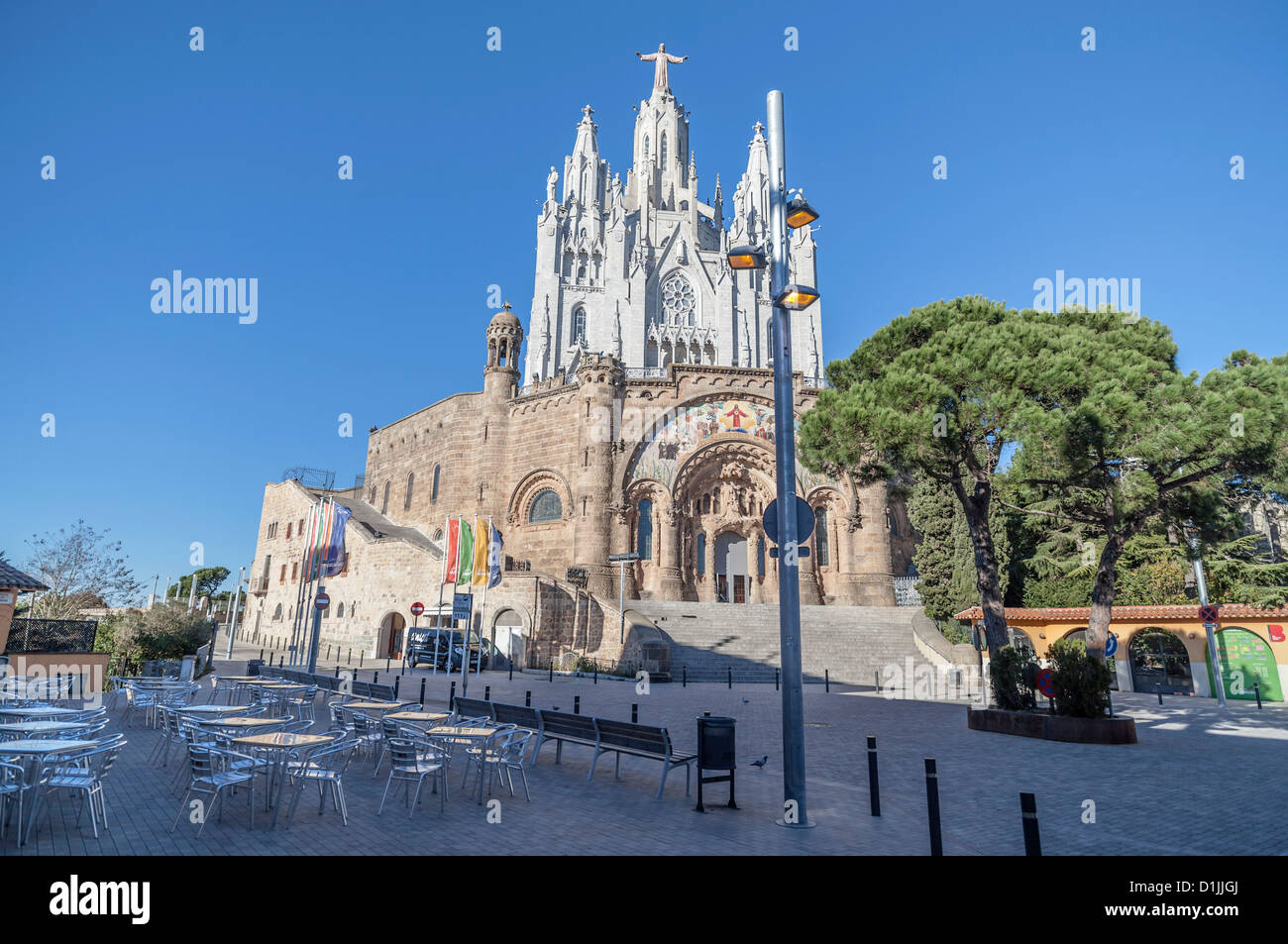 Temple expiatori del sagrat cor located in tibidabo,Barcelona Stock Photo