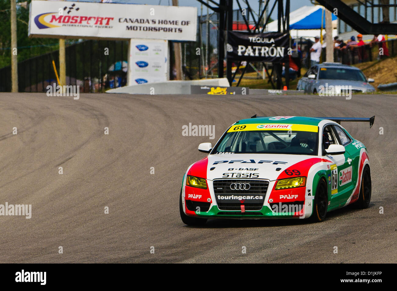 An Audi A5 competes in the  CTCC Canadian Touring Car Championship at the 2011 Mobile-1 Grand Prix Mosport Stock Photo