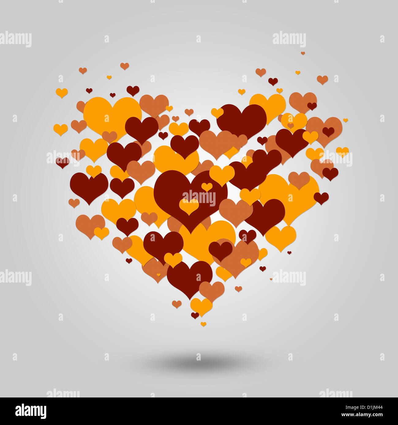 A heart illustration made out of hearts Stock Photo