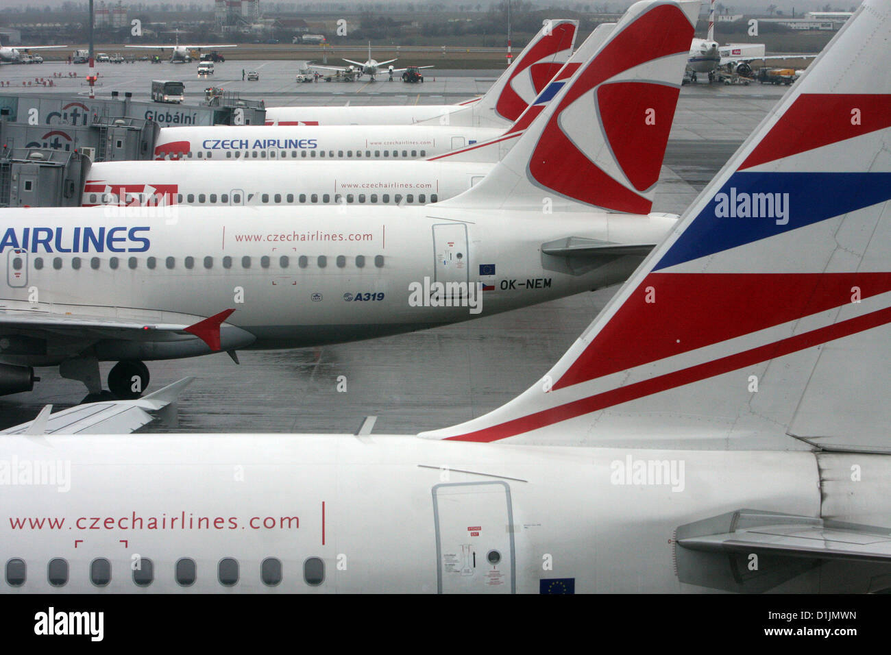 CSA Czech Airlines planes in Prague Ruzyne. Czech Republic Stock Photo