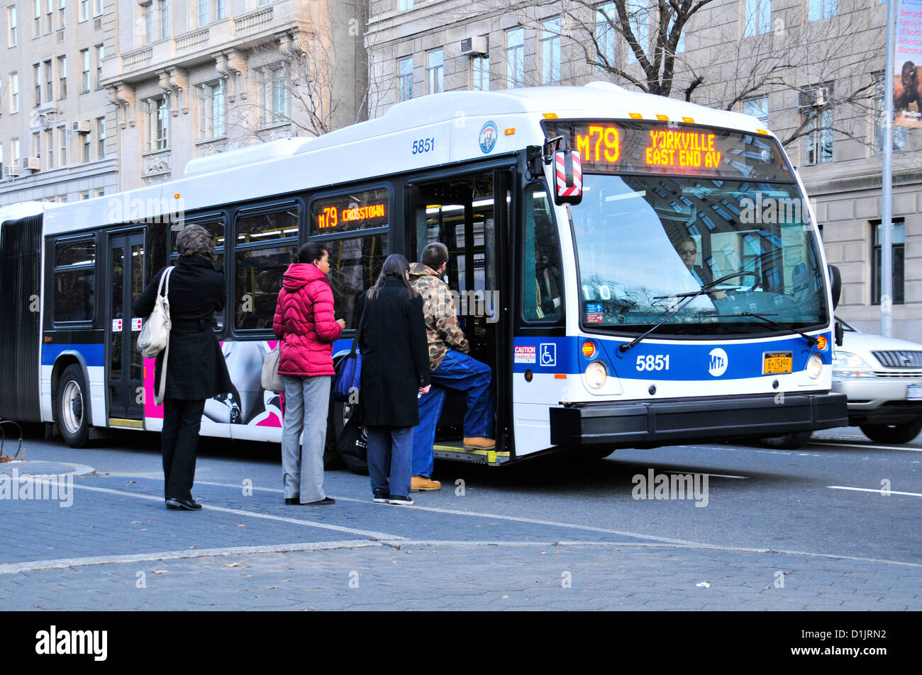 New York City Public Transportation M79 Crosstown MTA Bus on the Upper ...