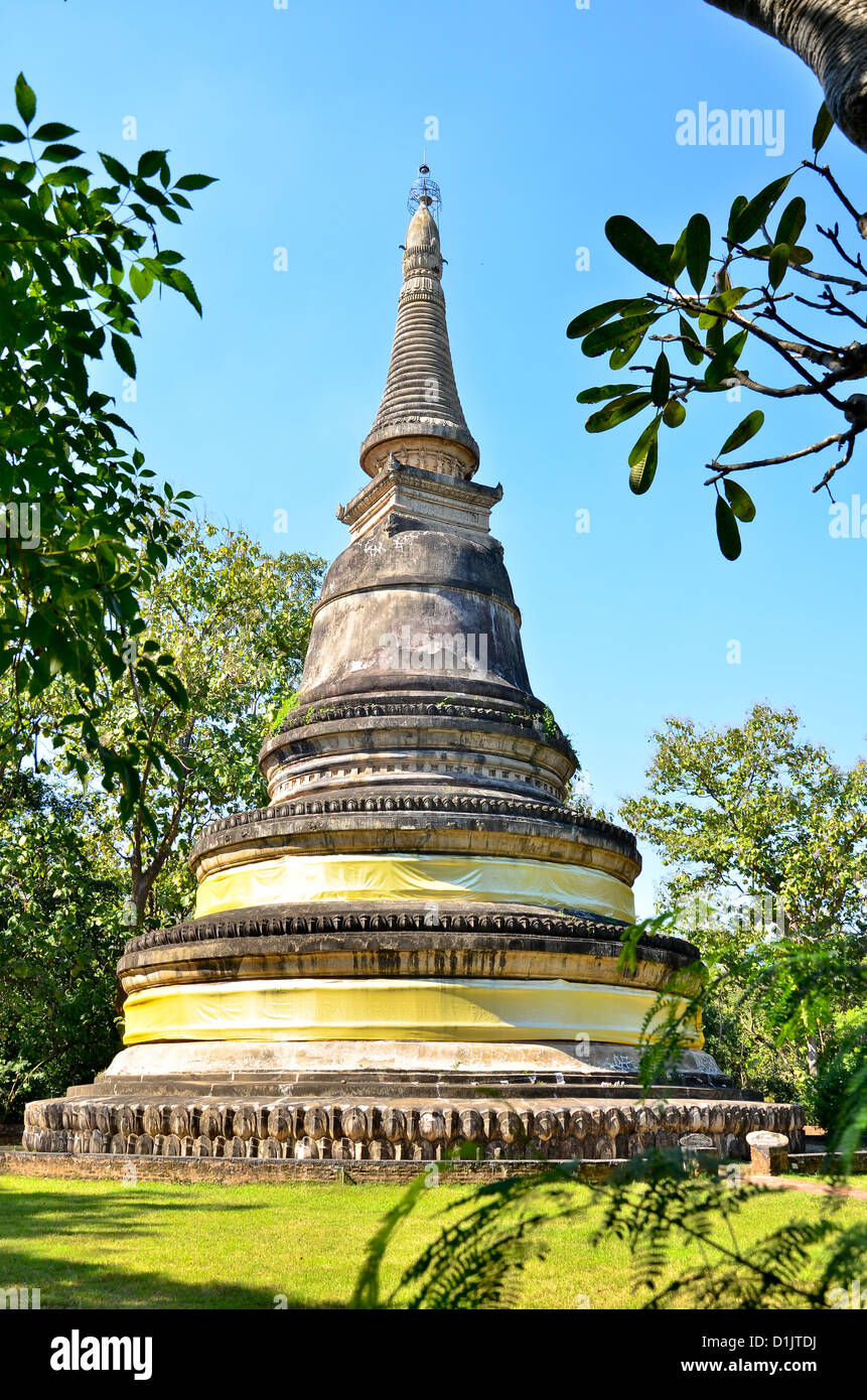 pagoda at ancient temple Chiang mia THAILAND Stock Photo