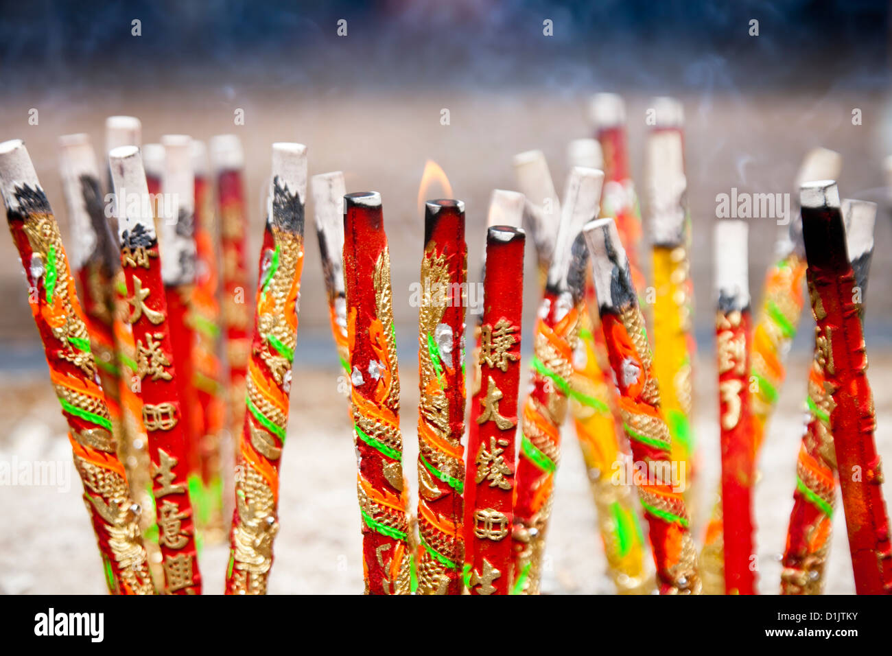 Incense sticks in the temple Stock Photo