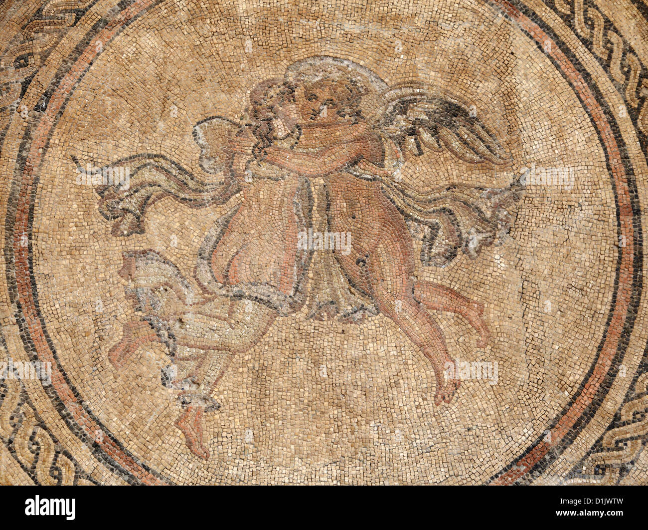 Ancient mosaic with two angels. Cordoba, Andalusia Spain Stock Photo