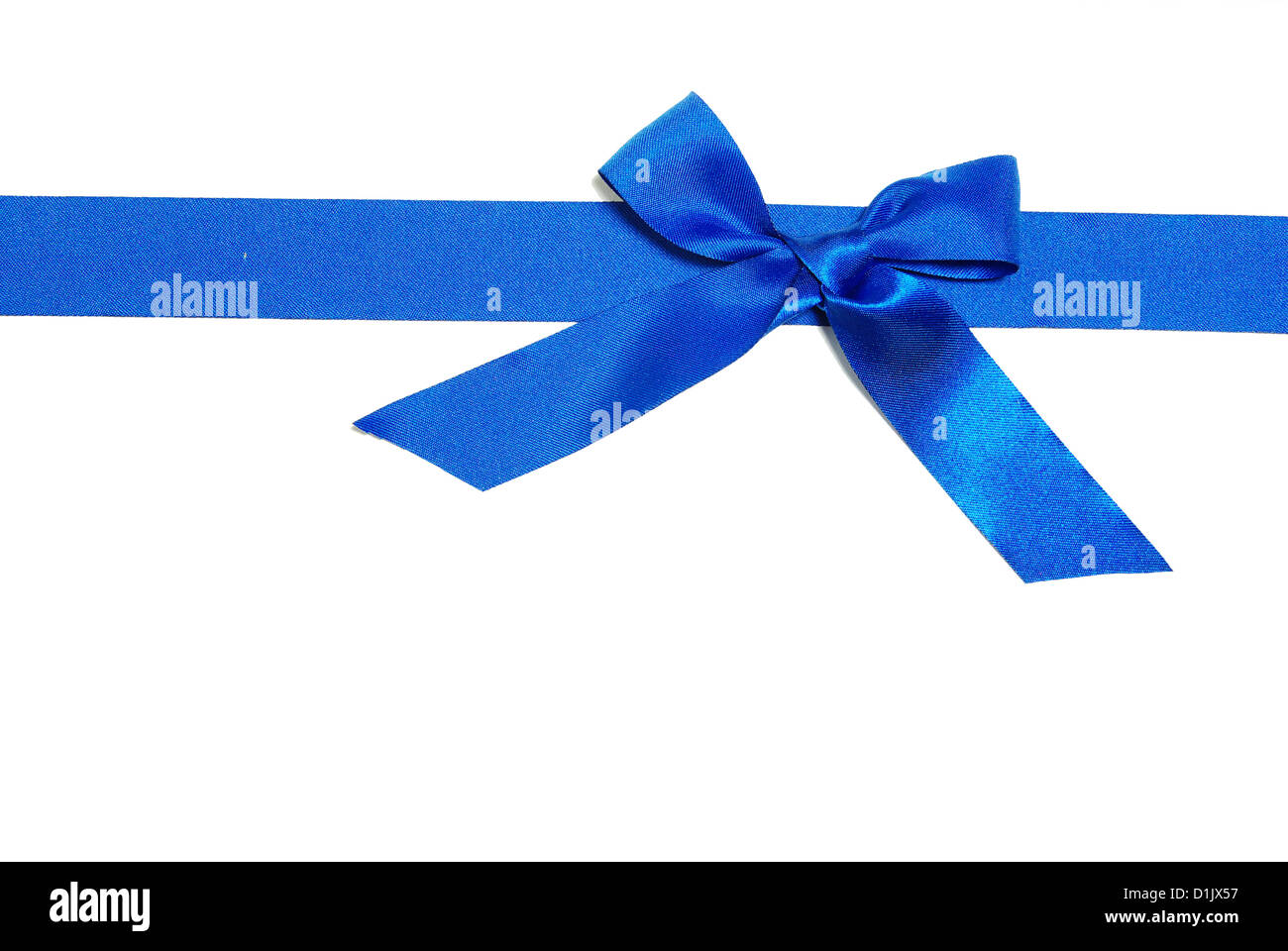 blue ribbon and bow on white background Stock Photo - Alamy