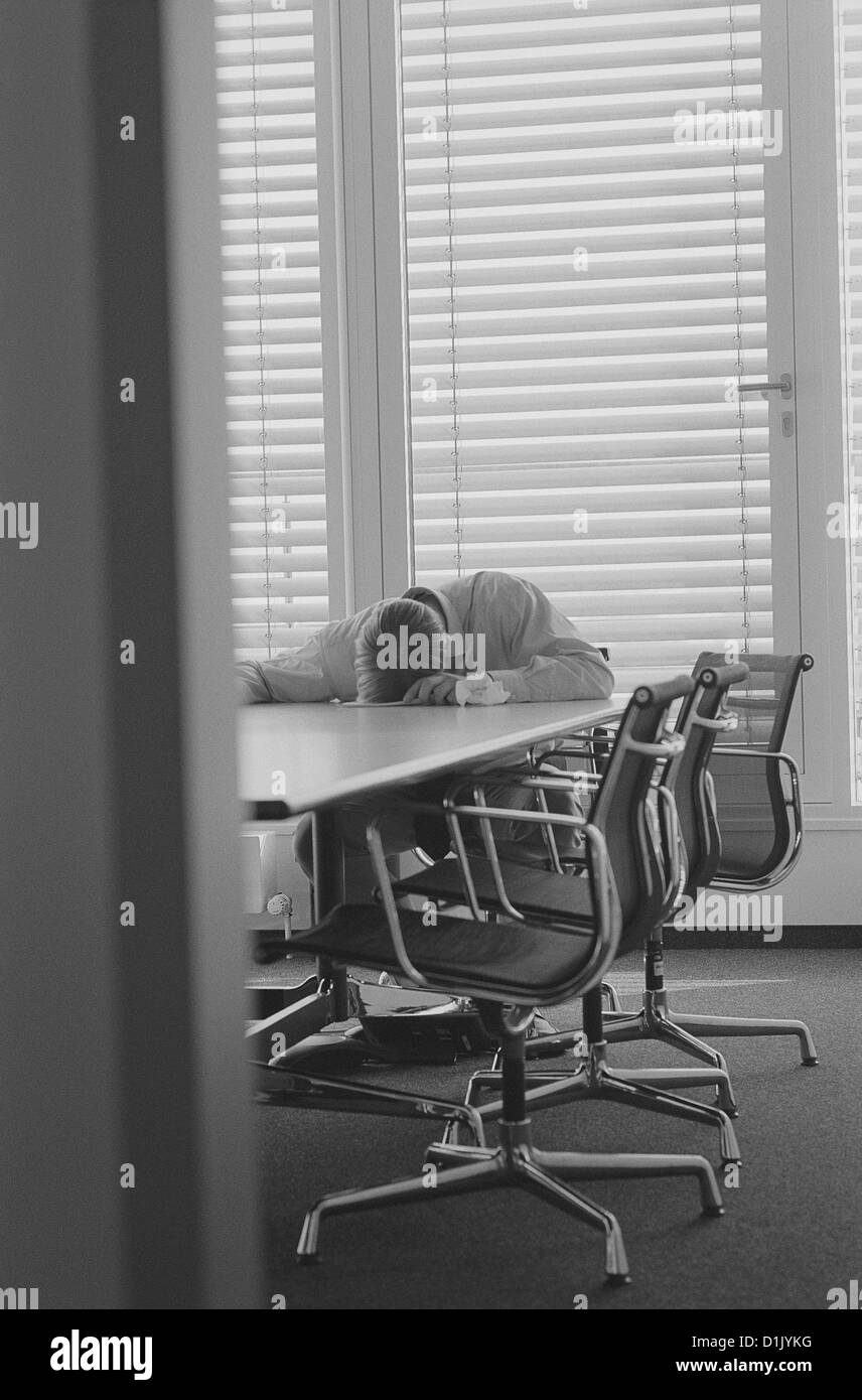 black and white business manager frustration stress businessman stressed License free except ads and billboards Stock Photo