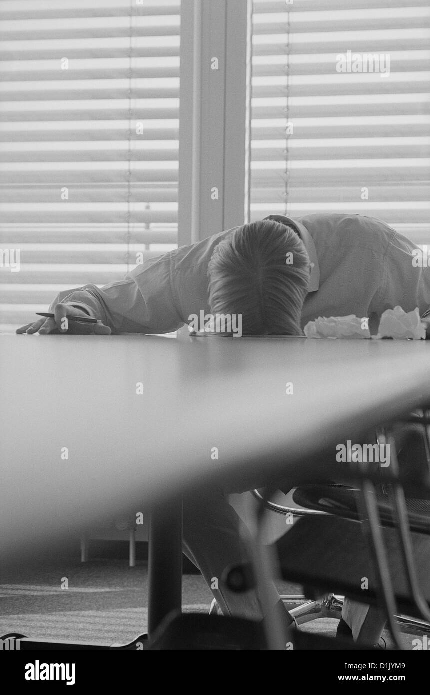 black and white business manager frustration stress businessman stressed License free except ads and billboards Stock Photo