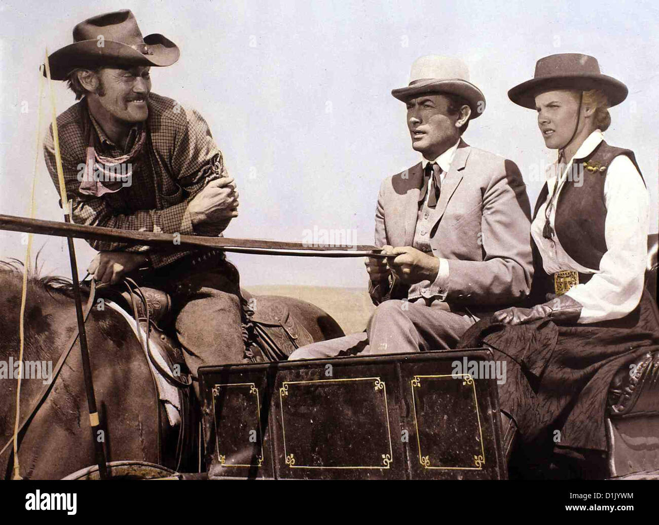 Weites Land  Big Country,  Chuck Connors, Gregory Peck, Carroll Baker James McKay (G. Peck) ist in den Westen gekommen, um Stock Photo
