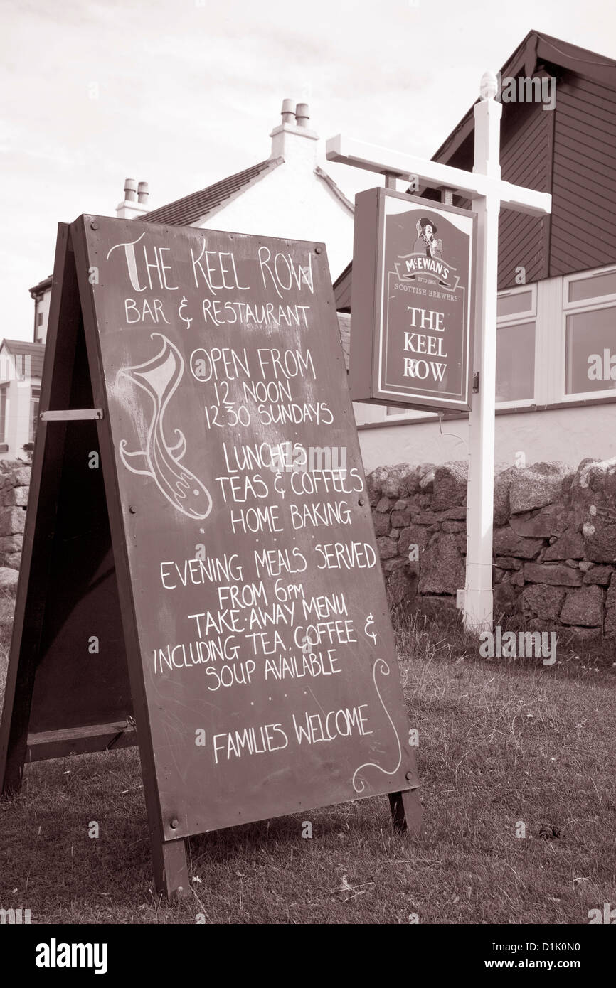 Keel Row Pub Sign, Fionnphort, Isle of Mull, Scotland Stock Photo