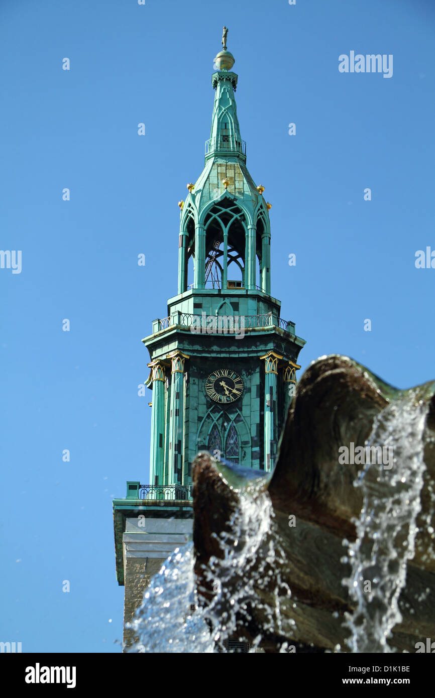 The Neptune Fountain on Alexanderplatz in Berlin, Germany Stock Photo