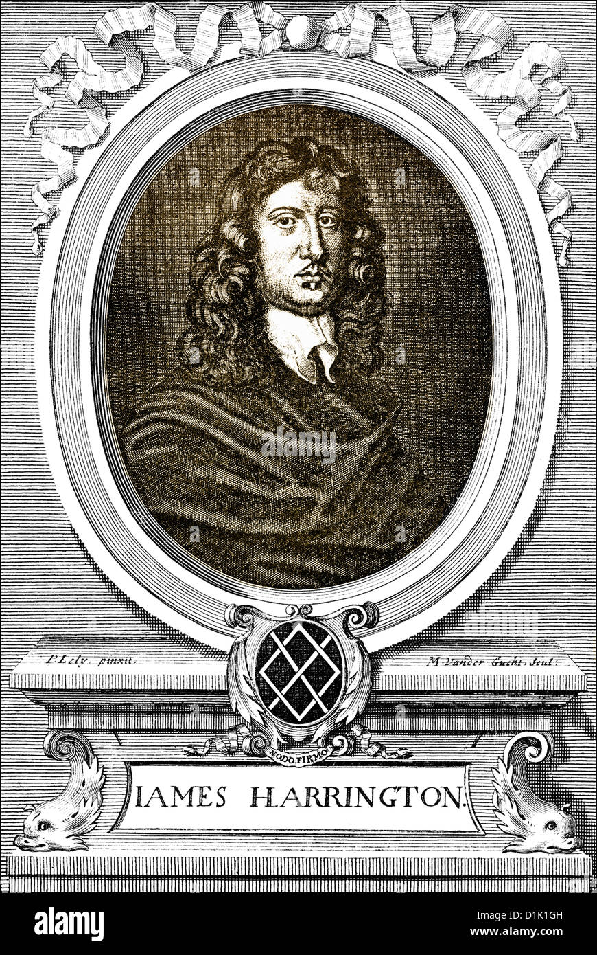 portrait of James Harrington, 1611 - 1677, an English philosopher, author  of the book The Commonwealth of Oceana, 1656 Stock Photo - Alamy