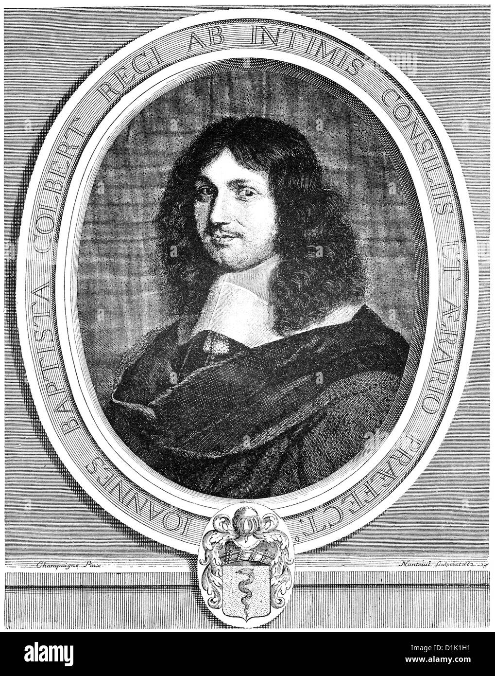 Jean-Baptiste Colbert, Marquis de Seignelay, 1619 - 1683, a French statesman and finance minister, founder of mercantilism Stock Photo