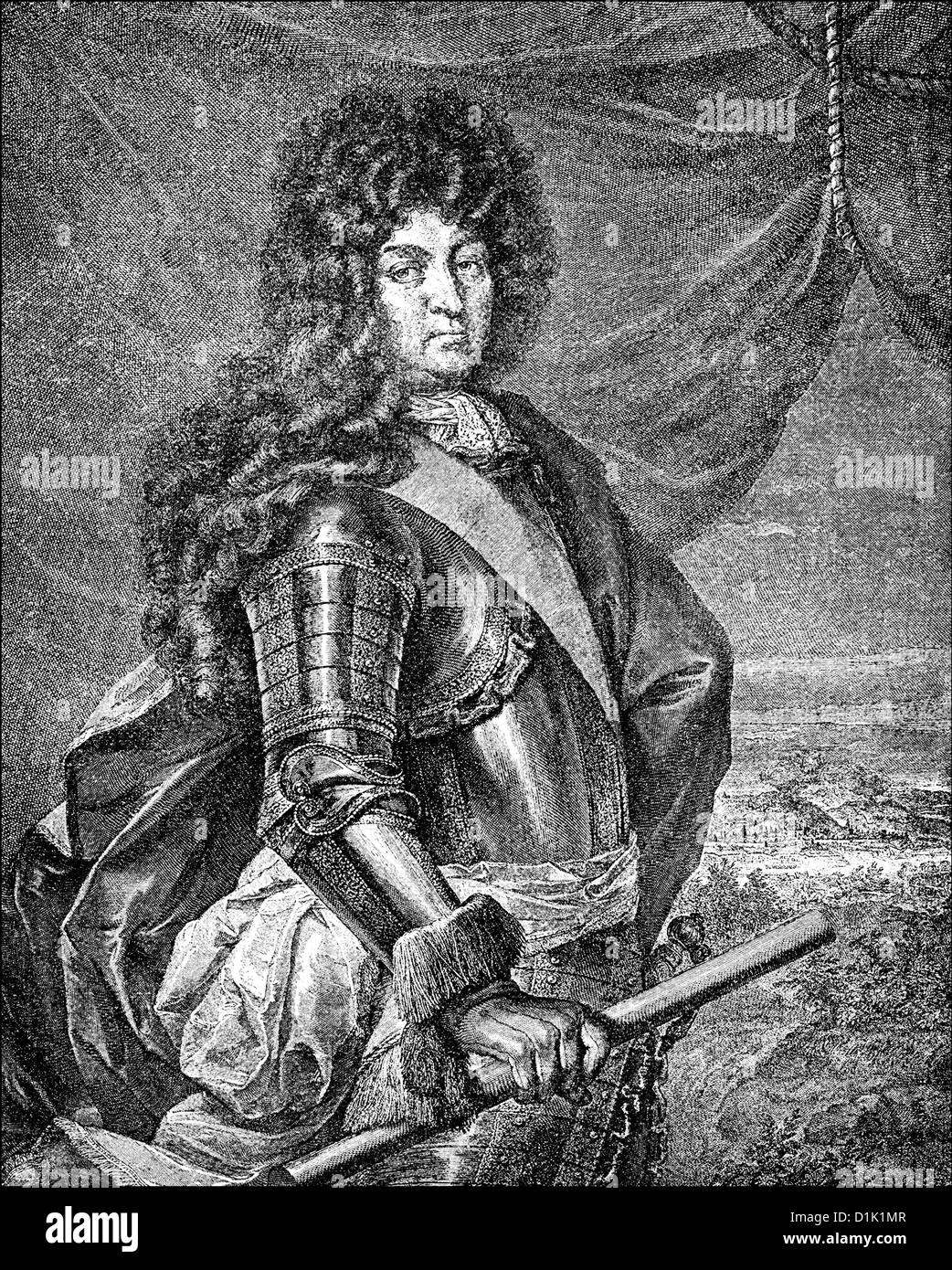 Louis XIV, Louis le Grand, 1638 - 1715, King of France and Navarre, called the Sun King or le Roi-Soleil, Stock Photo