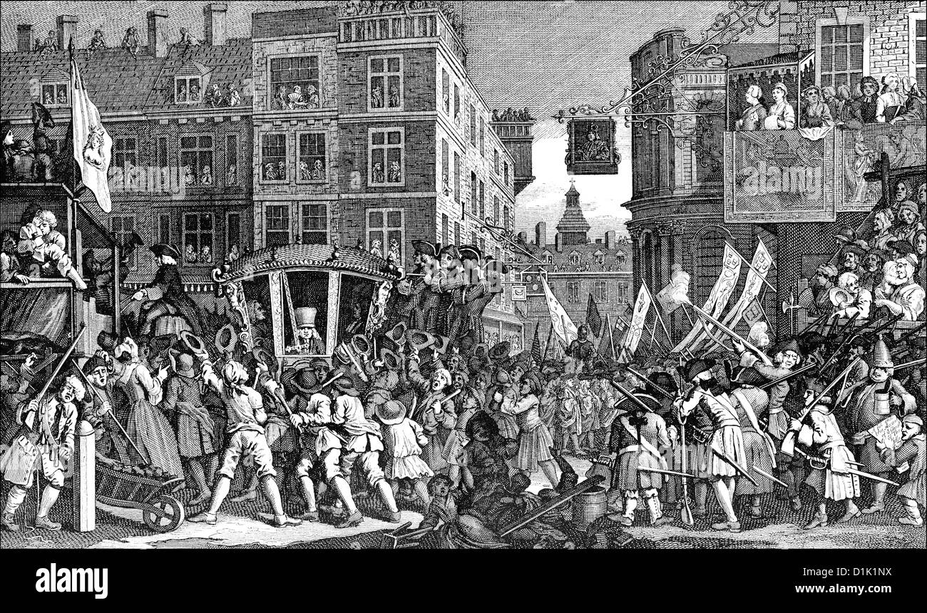 Parade, Lord Mayor's Show, 1750, the newly elected Lord Mayor of the City of London, England, 18th century Stock Photo