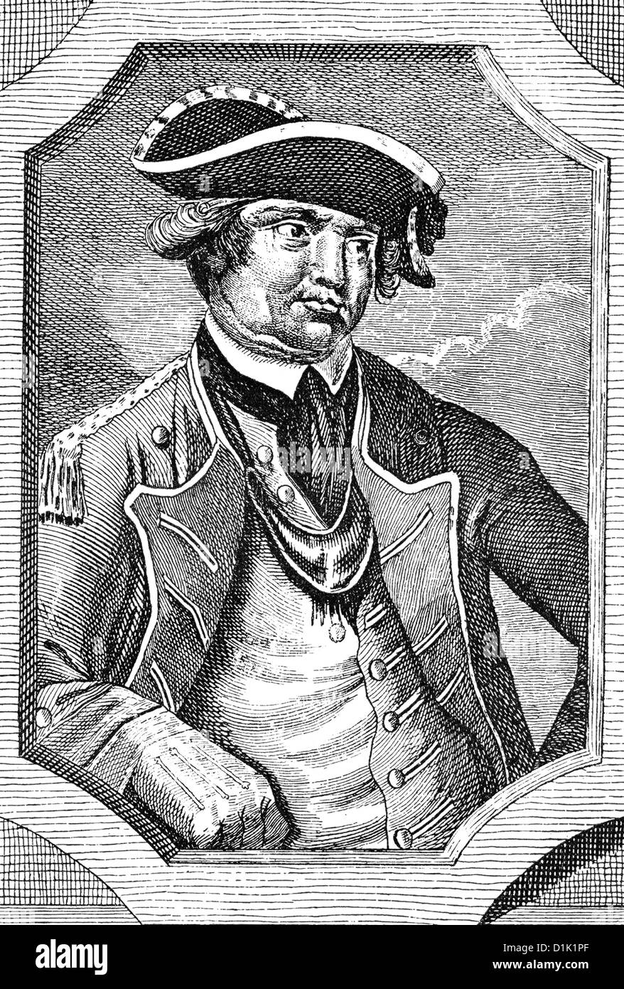 Rufus Putnam, 1738 - 1824, a colonial officer in the French and Indian War and a general of the Continental Army Stock Photo