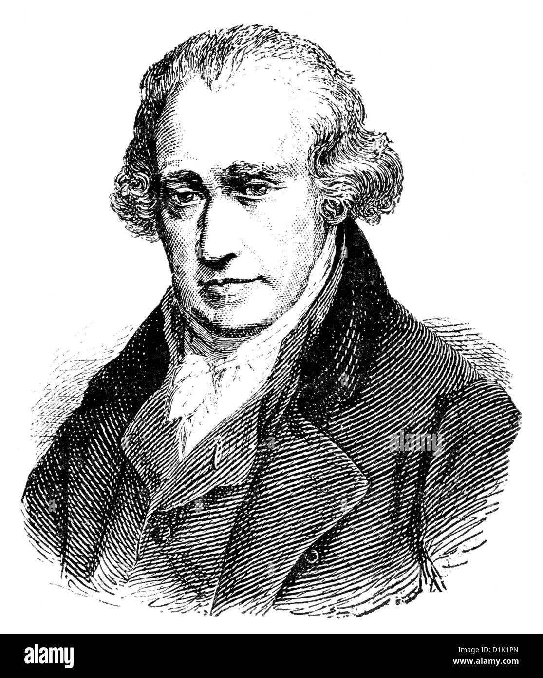 portrait of James Watt, 1736 - 1819, Scottish inventor of the steam engine, Stock Photo