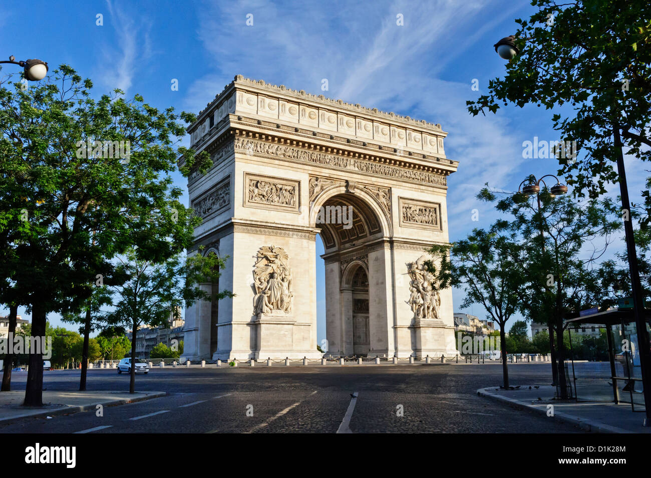 Iconic Arc de Triomphe, Paris, France. Stock Photo