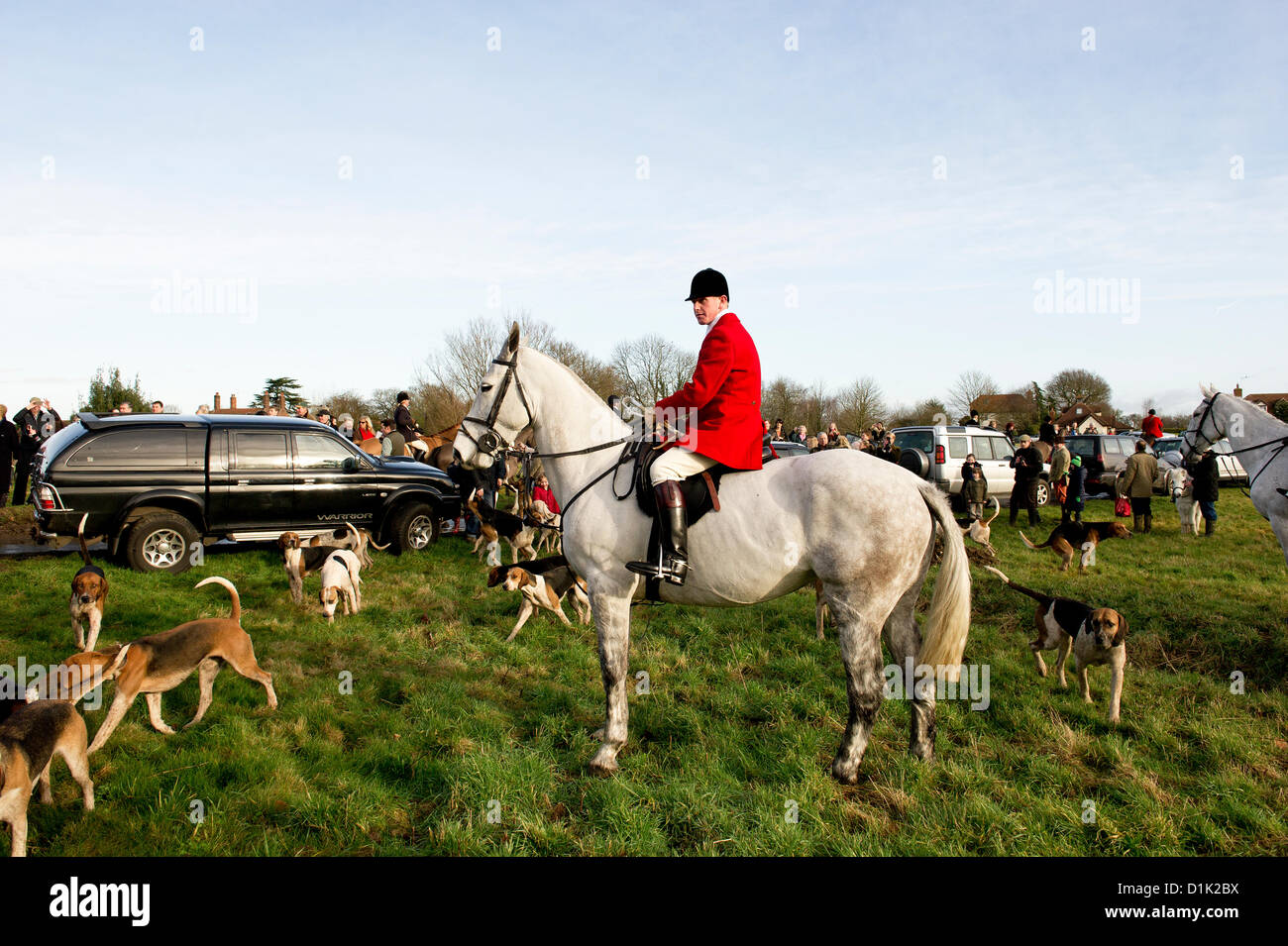 The Essex Hunt gather in Matching Green Village for their traditional