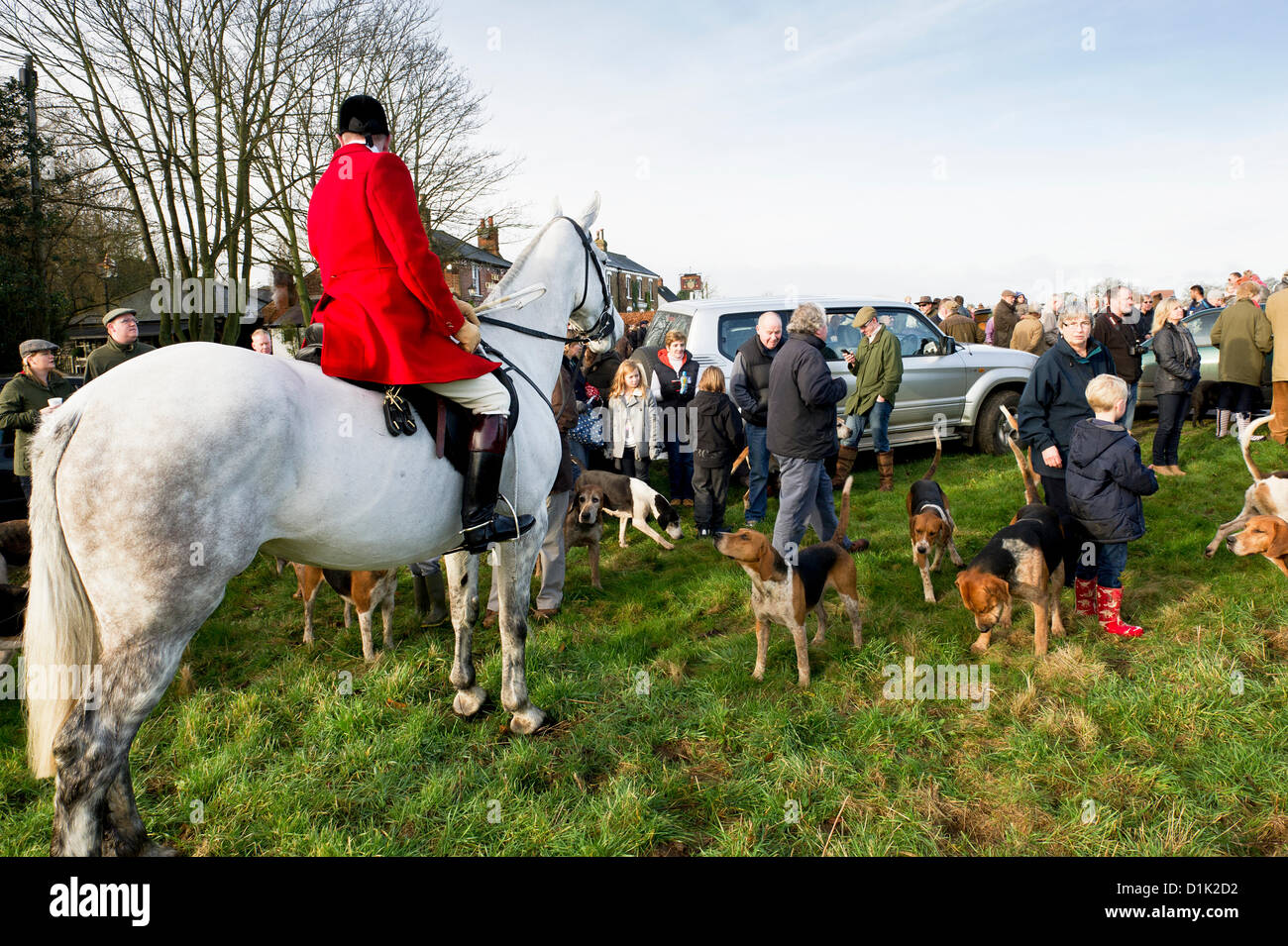 The Essex Hunt gather in Matching Green Village for their traditional