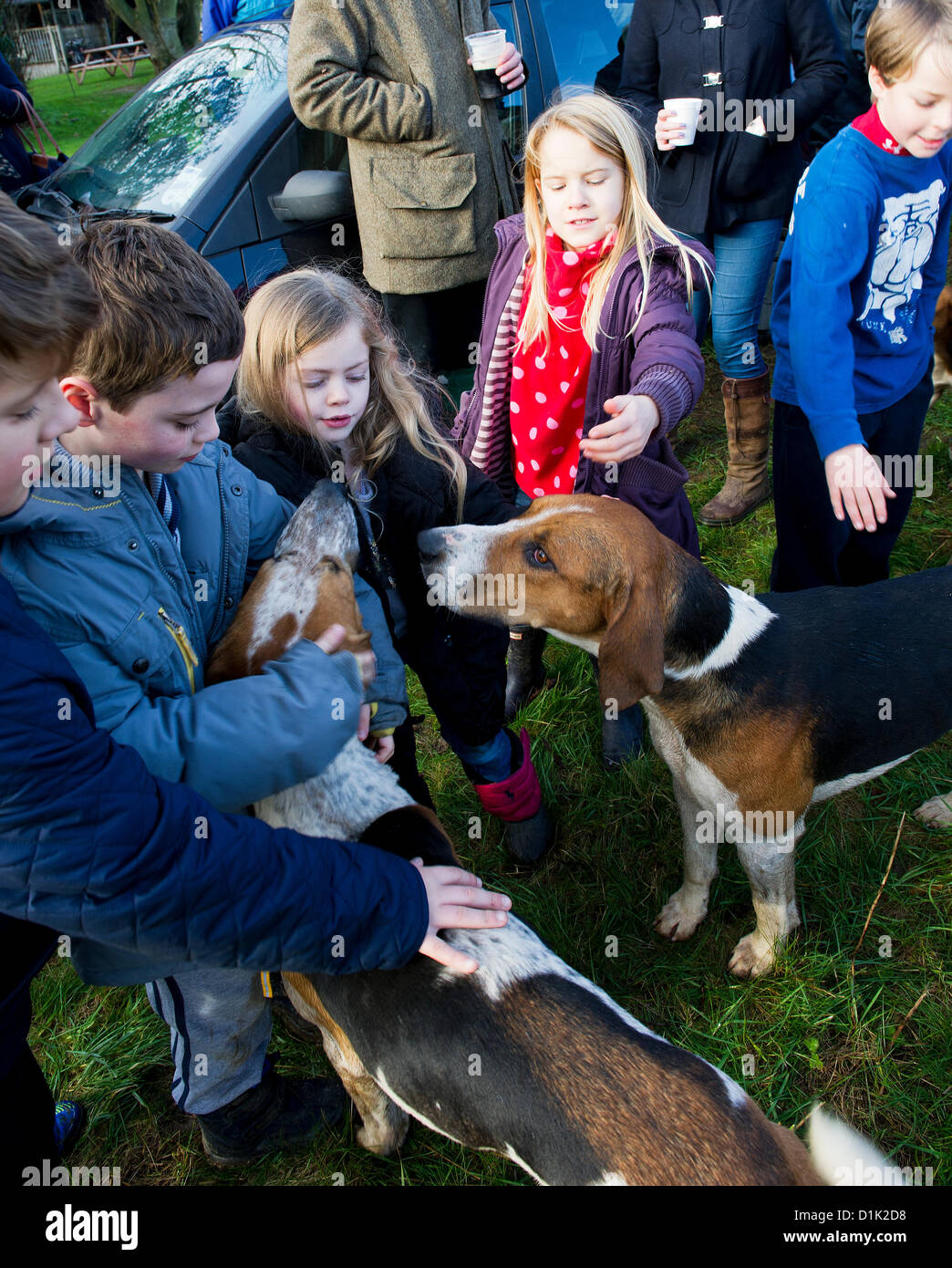 The Essex Hunt gather in Matching Green Village for their traditional