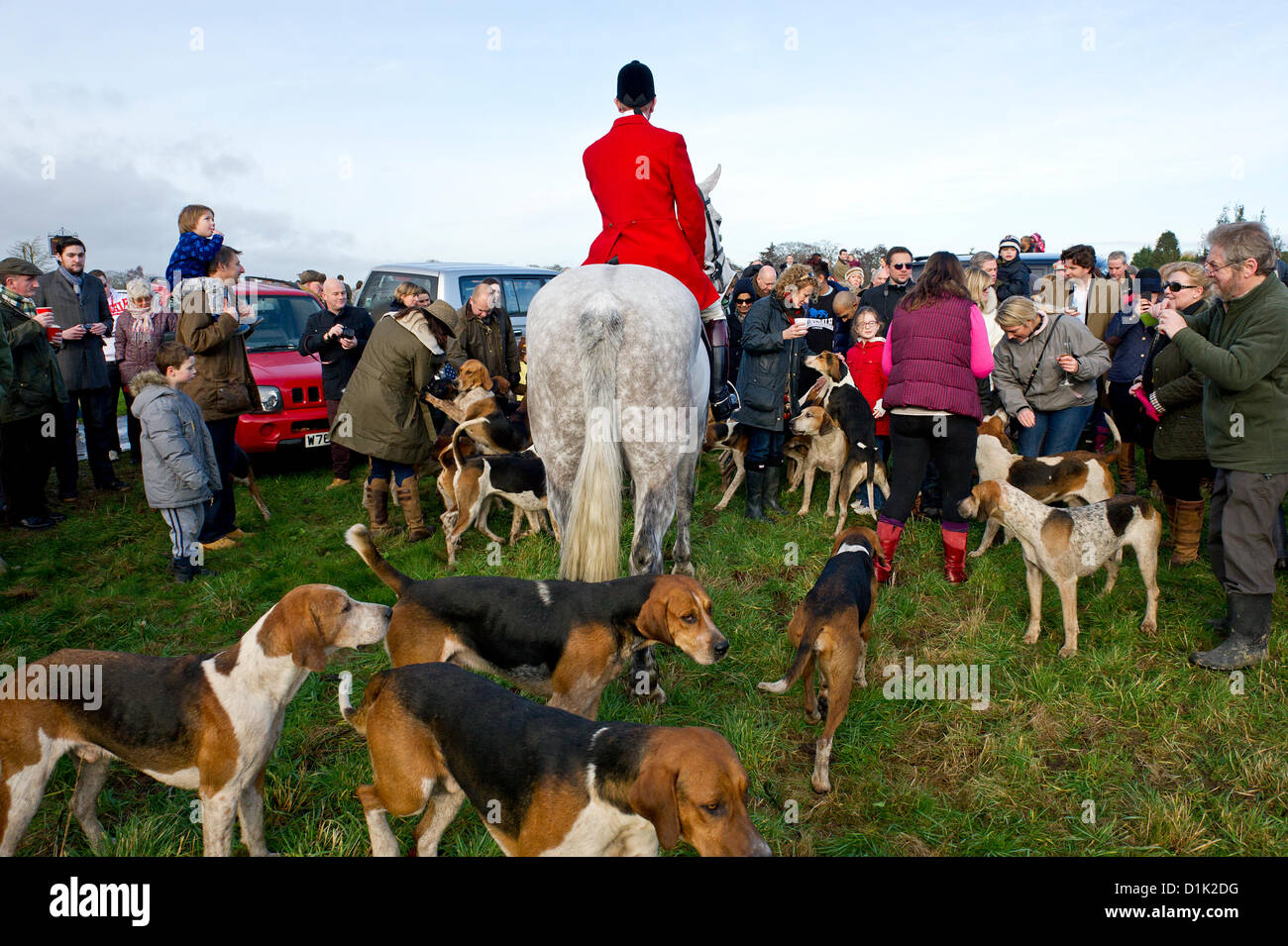 The Essex Hunt gather in Matching Green Village for their traditional