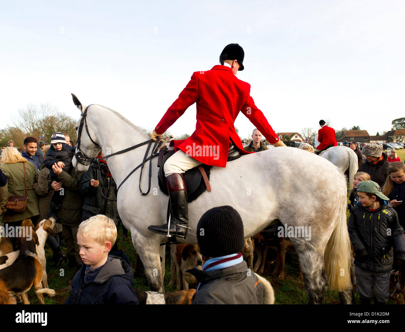 The Essex Hunt gather in Matching Green Village for their traditional