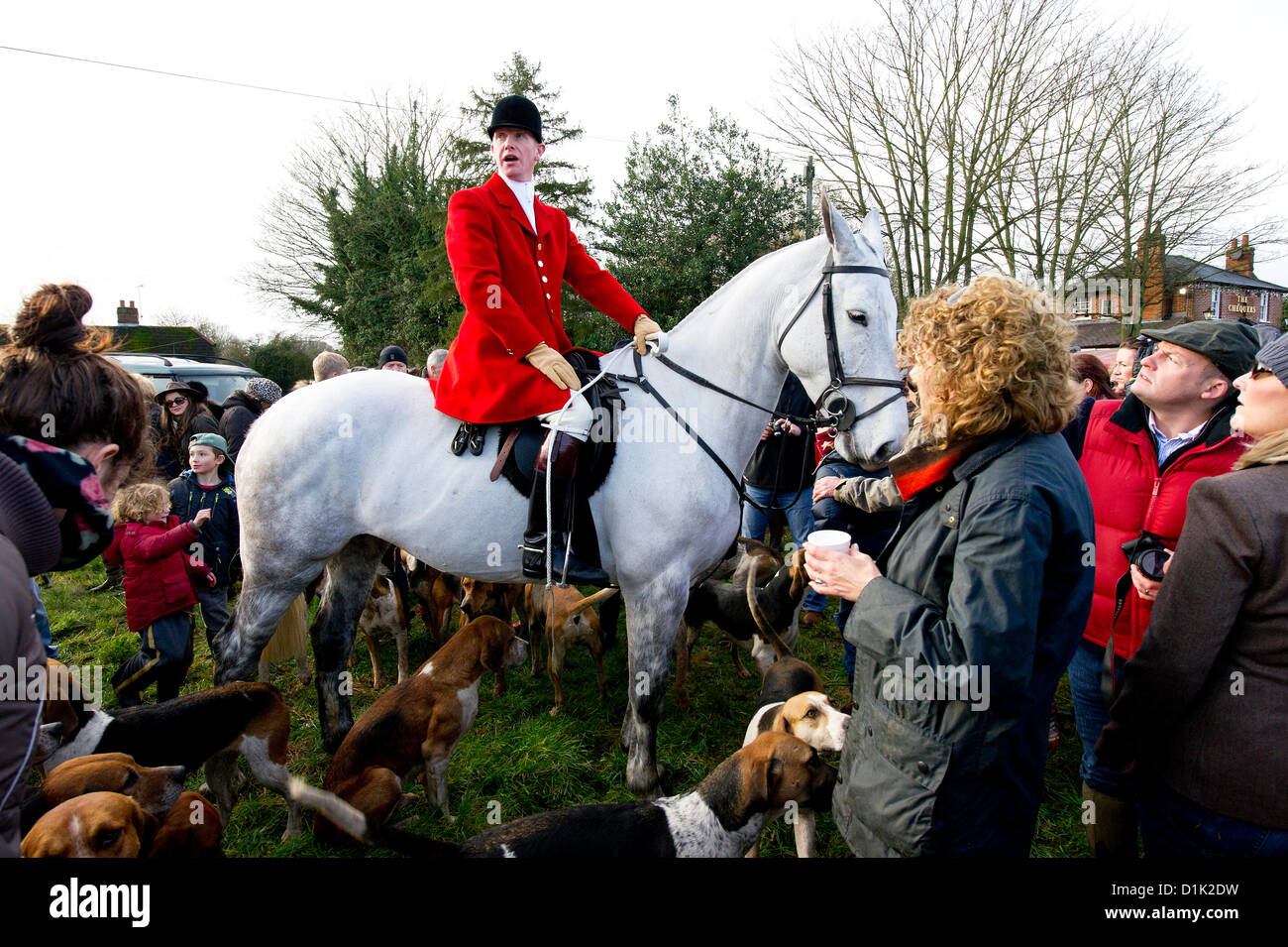The Essex Hunt gather in Matching Green Village for their traditional