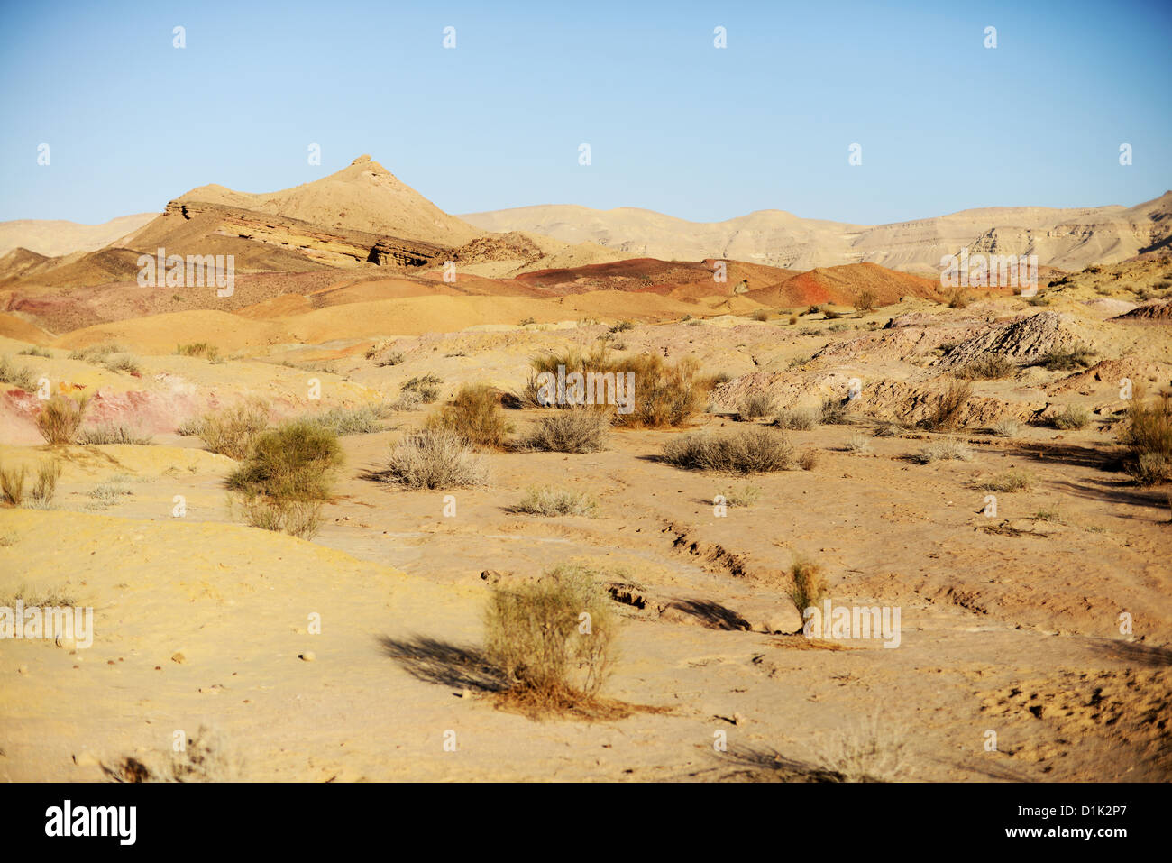 Negev Desert landscape photographed at HaMakhtesh HaGadol (The Big Crater) Stock Photo