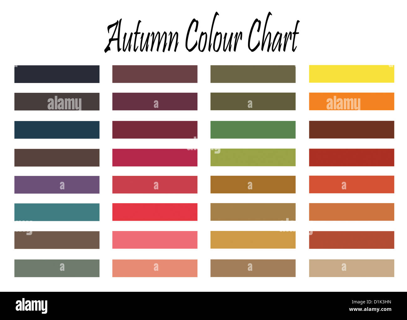 Makeup Colour Chart