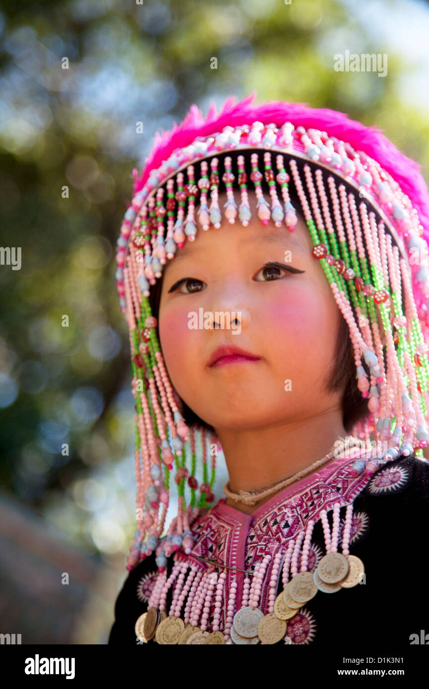 Cute Meo Thai girl portrait Stock Photo