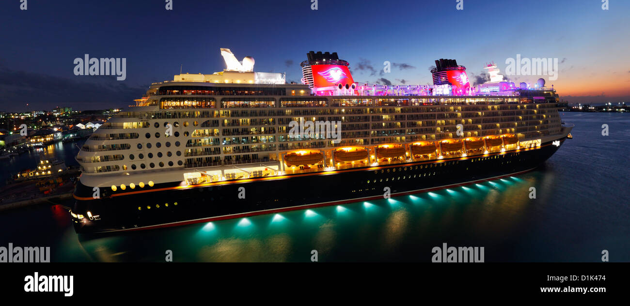 Cruise ship Disney Dream in the port of Nassau Bahamas Stock Photo