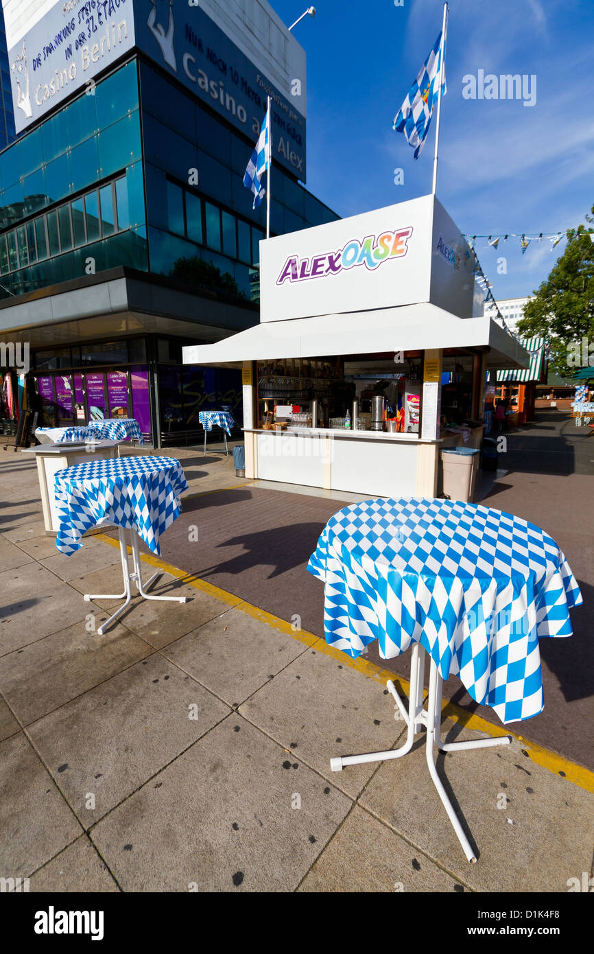 Snack Bar at Alexanderplatz in Berlin, Germany Stock Photo