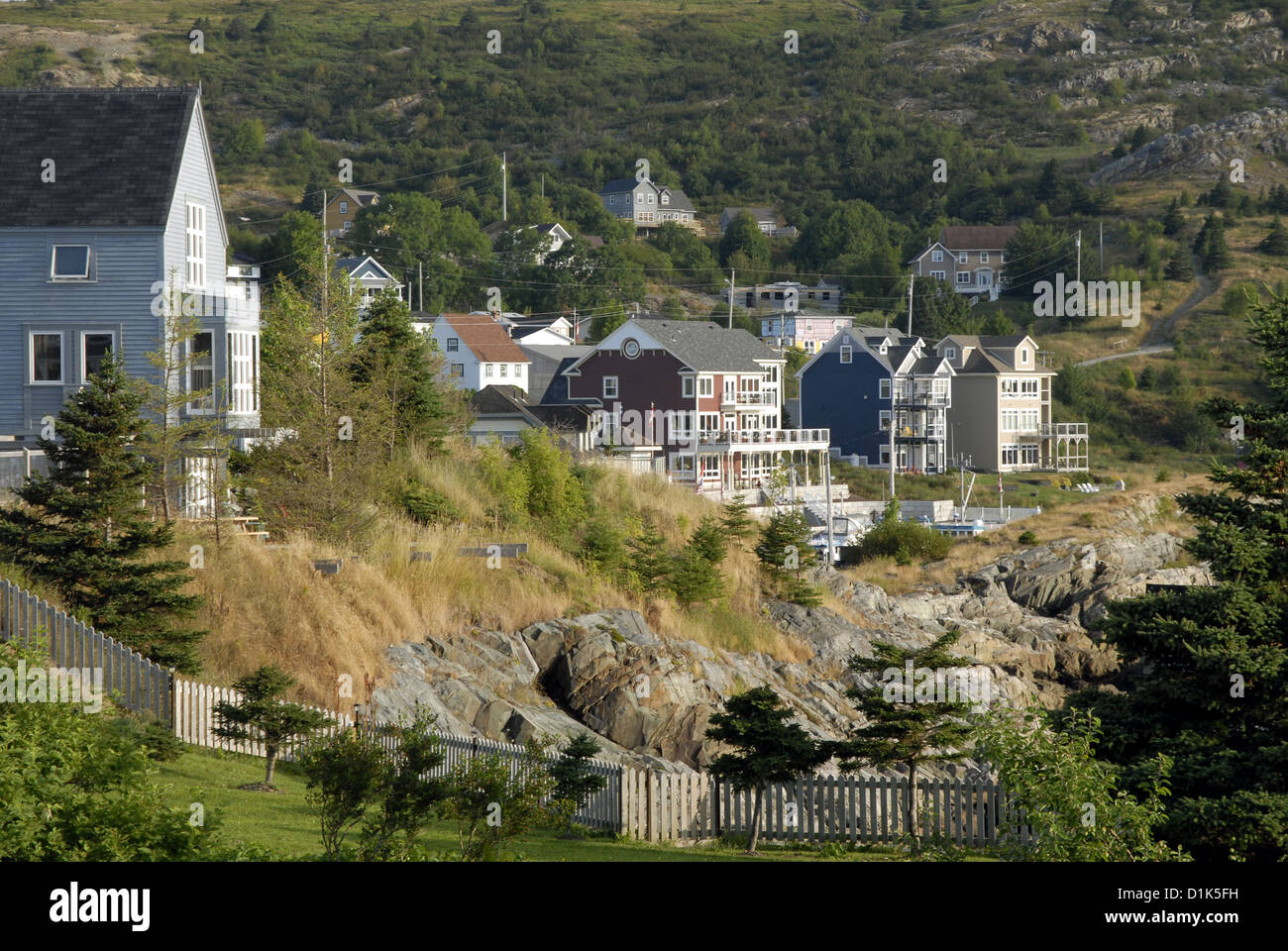 Houses on the waterfront, Brigus, Newfoundland Stock Photo Alamy