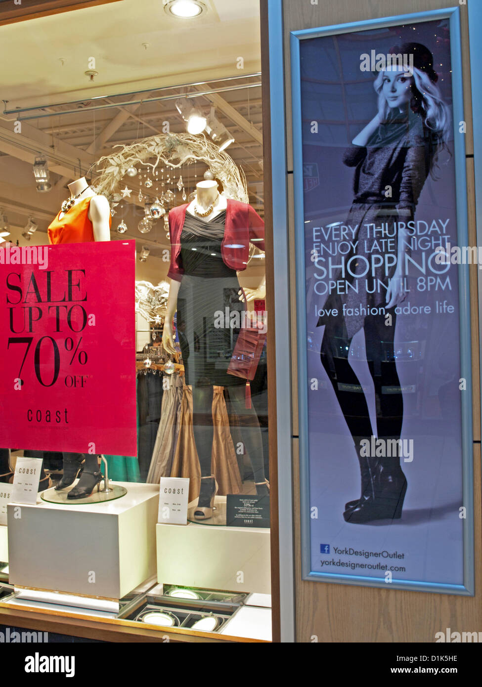 Interior of York Designer Outlet, York, North Yorkshire, England