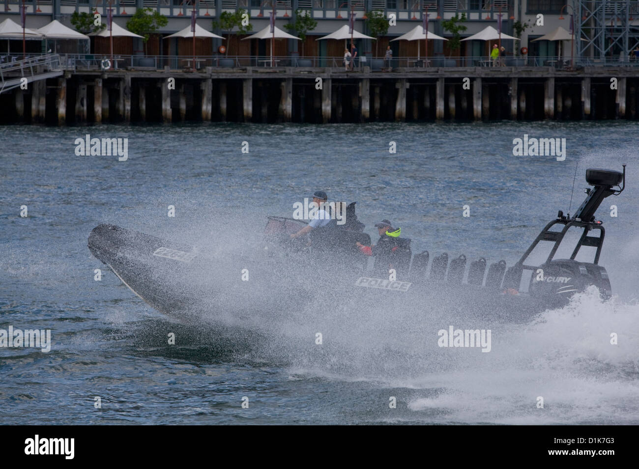 australian water police patrol the sydney harbour prior to the start of