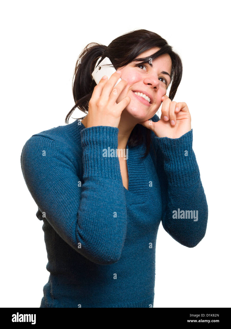 Young woman talking on mobile phone Stock Photo