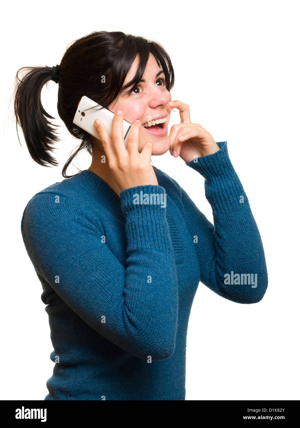 Young woman talking on mobile phone Stock Photo