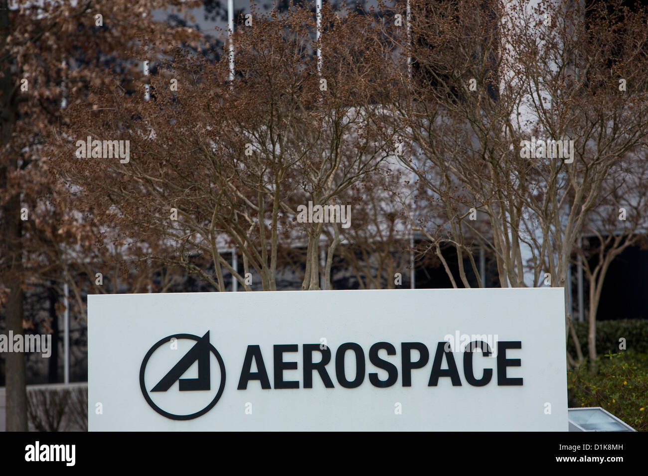 An office building occupied by defense contractor Aerospace.  Stock Photo