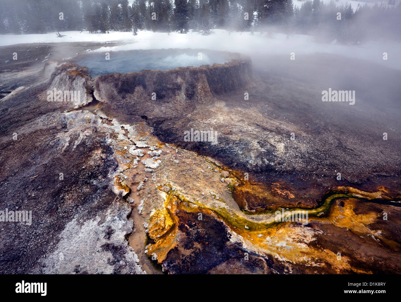 WY00220-00...WYOMING - Punch Bowl Spring near Black Sand Basin in Yellowstone National Park. Stock Photo