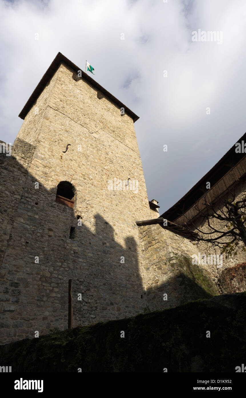 The keep at Chateau Chillon (Chillon Castle) in Veytaux near Montreux, Switzerland Stock Photo