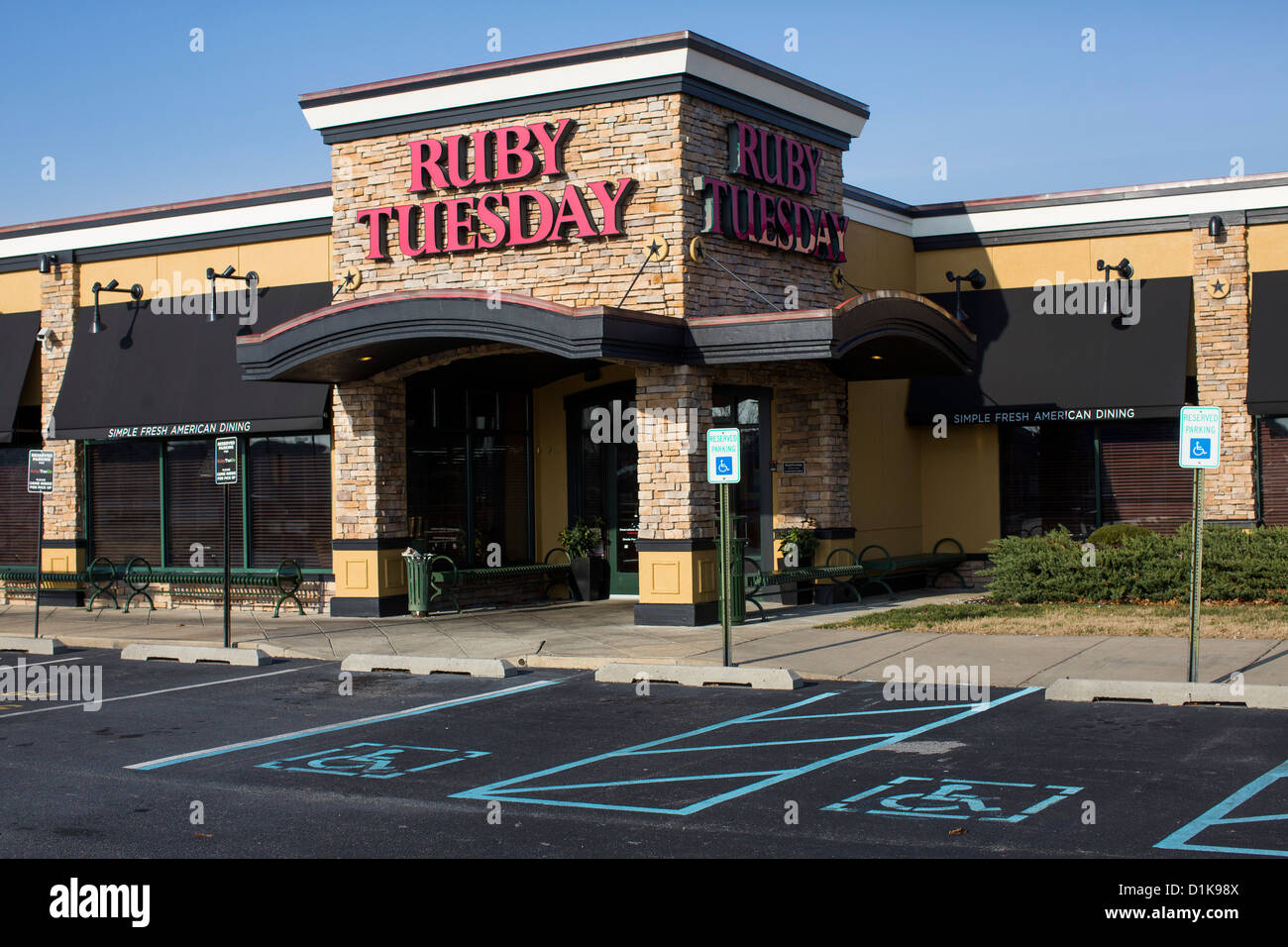 A Ruby Tuesday casual dining restaurant.  Stock Photo