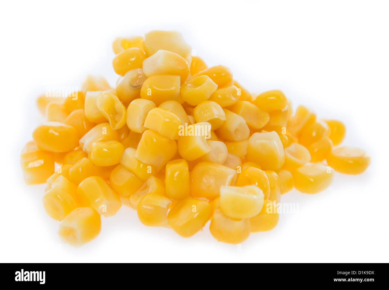 Heap of Corn isolated on white background Stock Photo