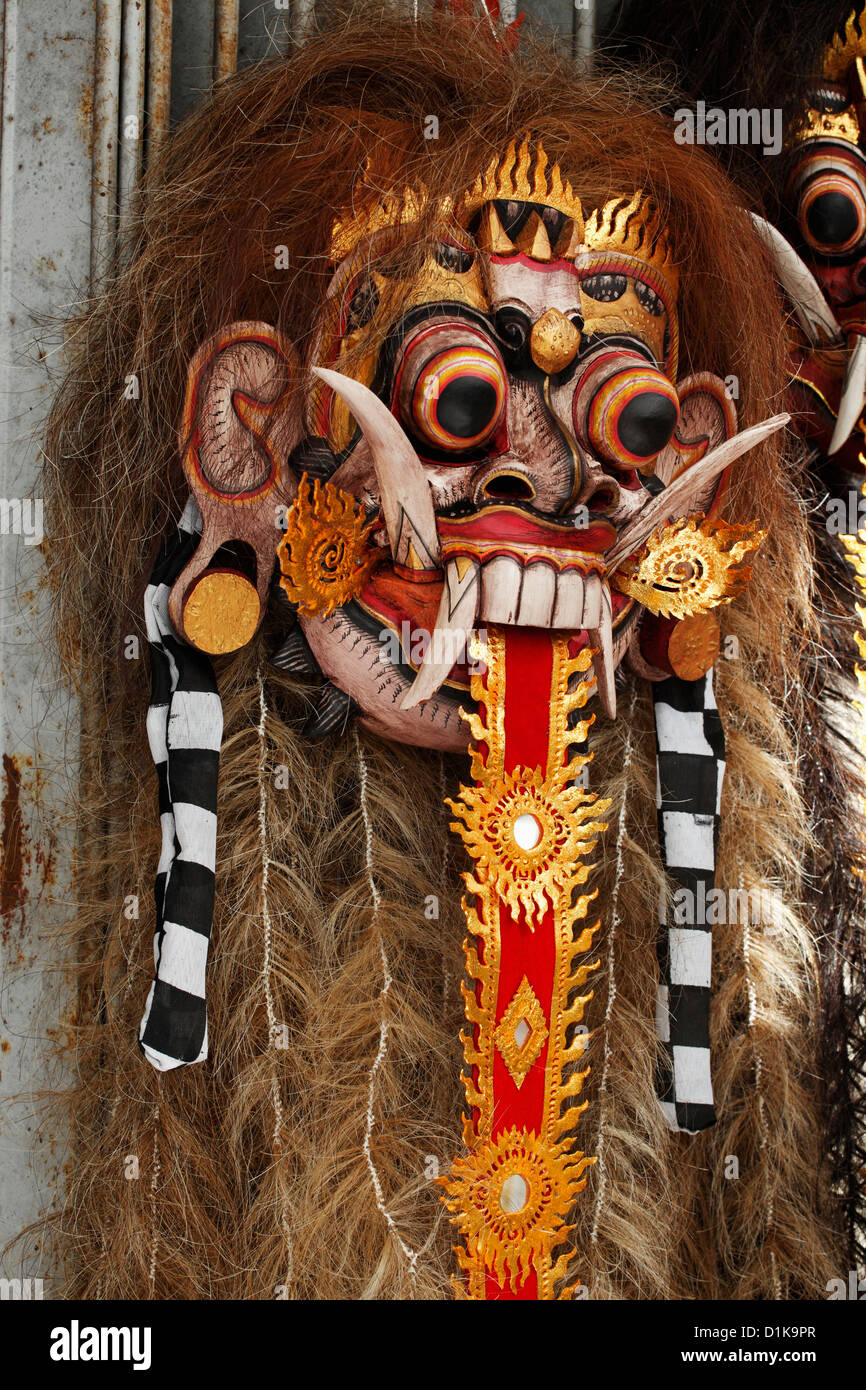 Mask Art Barong Garuda Dance Head God Wood Hand Carved Painted Bali Demon Scary 