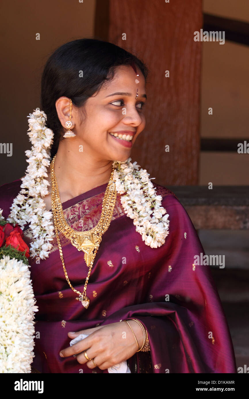 Picture of a South Indian woman in Kerala India. Stock Photo