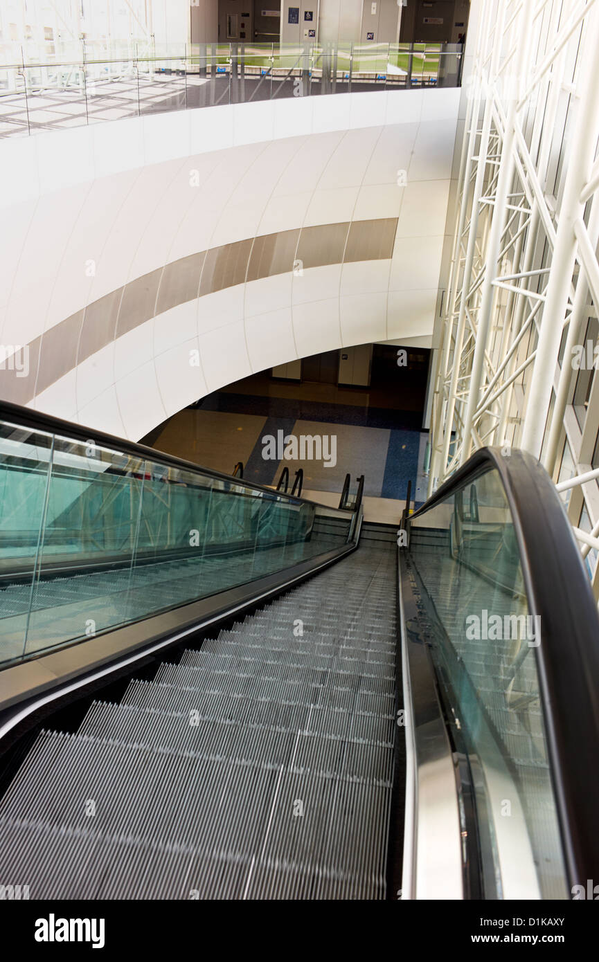 An escalator at an airport. Stock Photo