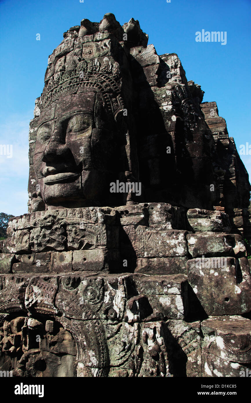 Stone faces of Bayon Temple, Angkor Wat, Cambodia Stock Photo
