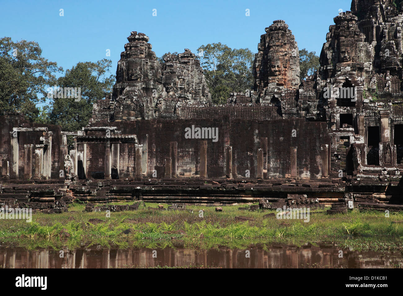 Stone ruins of Bayon Temple, Angkor Wat, Cambodia Stock Photo