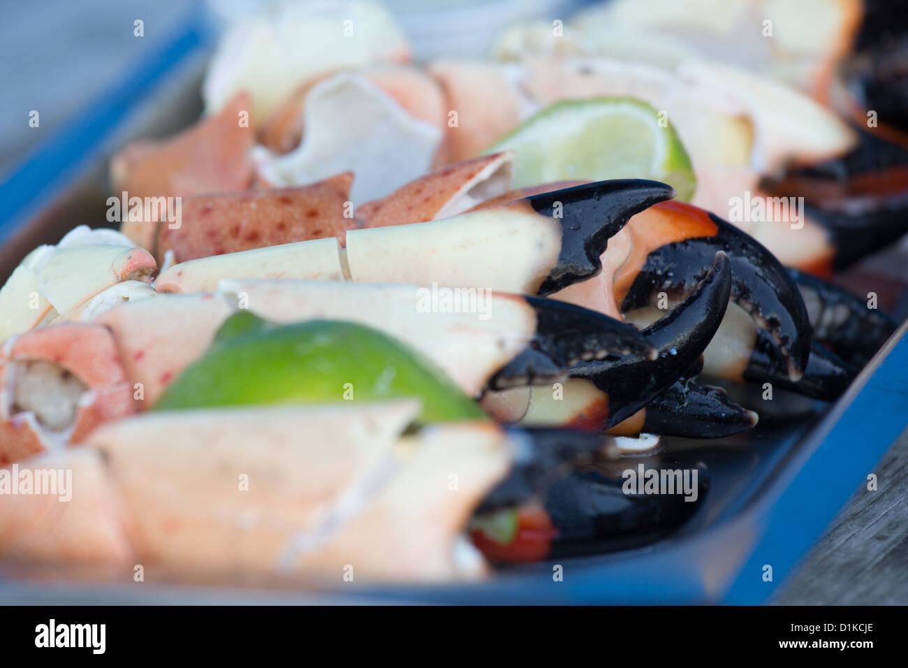 Crab claws at a seafood restaurant in Key West, Florida Keys, Florida, USA Stock Photo