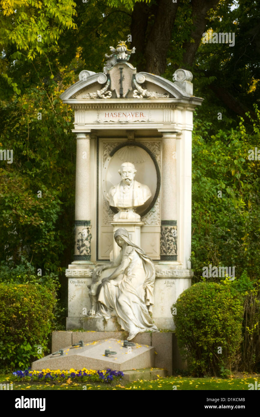 Österreich, Wien XI, Zentralfriedhof, Ehrengrab, Karl Freiherr von Hasenauer Stock Photo